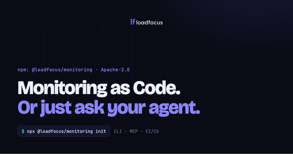 continuous monitoring of javascript code complexity ·... Monitoring as Code: API Monitors in YAML, JS & MCP | LoadFocus